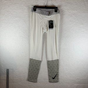 Nike Pro Utility Therma Tights Mens Size 2XL‎ White/Gray Polyester Mid-Rise 6351